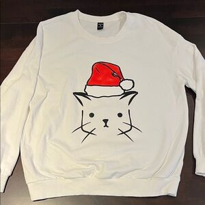 Crazy Cat Lady Christmas Sweatshirt - White (M)